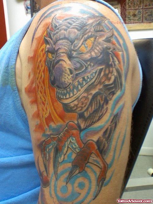 Dragon Tattoo On Half Sleeve