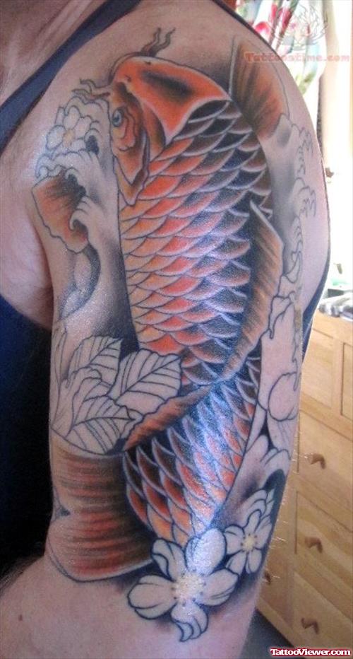 Fish Tattoo On Half Sleeve