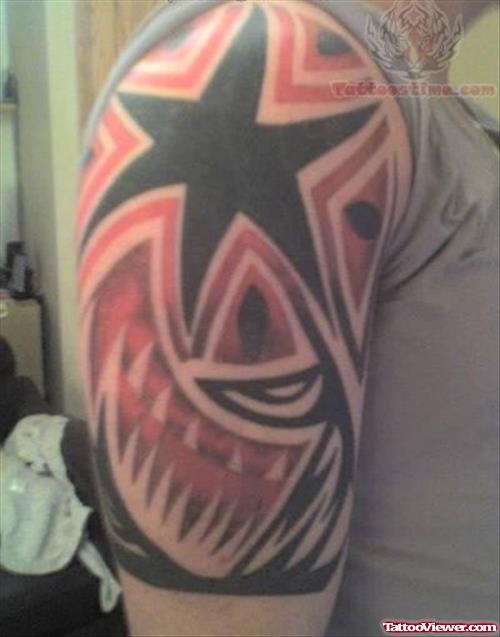 Tribal Half Sleeve Tattoo On Shoulder