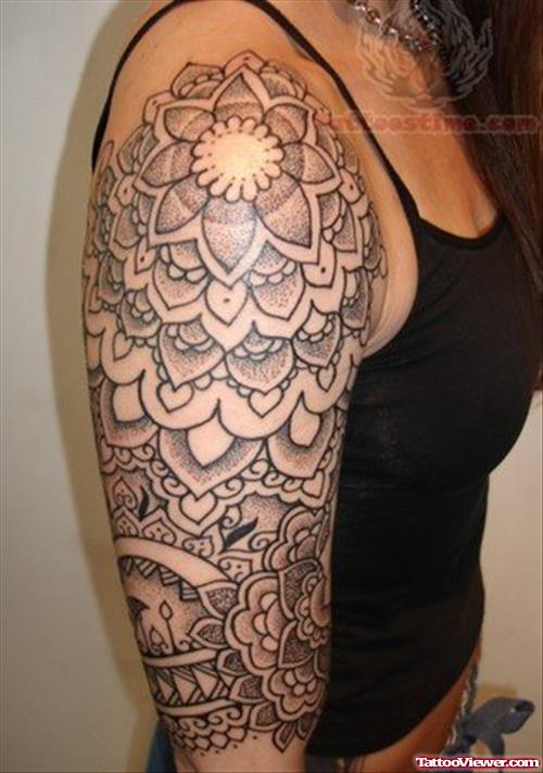 Henna Inspired Half Sleeve Tattoo