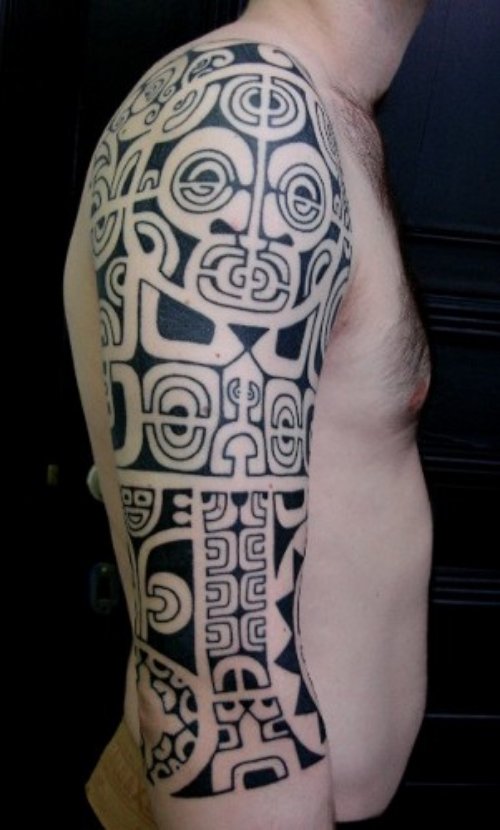 Maori Half Sleeve Tattoo On Man Right Half Sleeve Tattoo