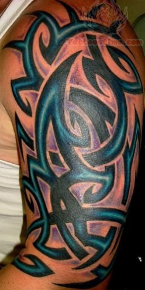 Tribal Arm Half Sleeve Tattoo