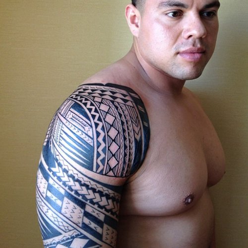 Awful Polynesian Half Sleeve Tattoo For Men
