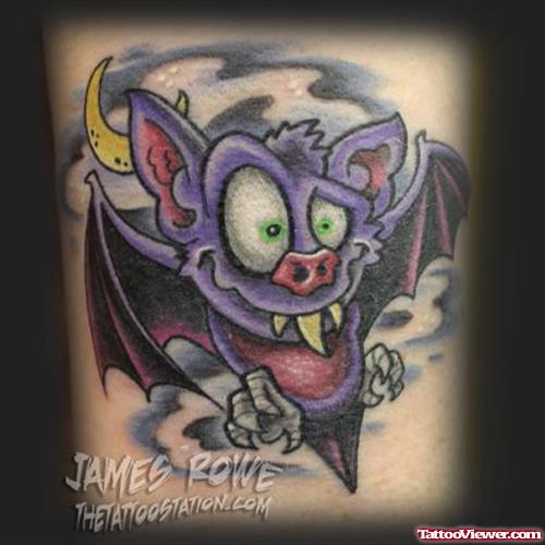Color Purple Ink Halloween Tattoo Design