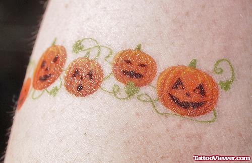 Color Pumpkins Halloween Tattoos