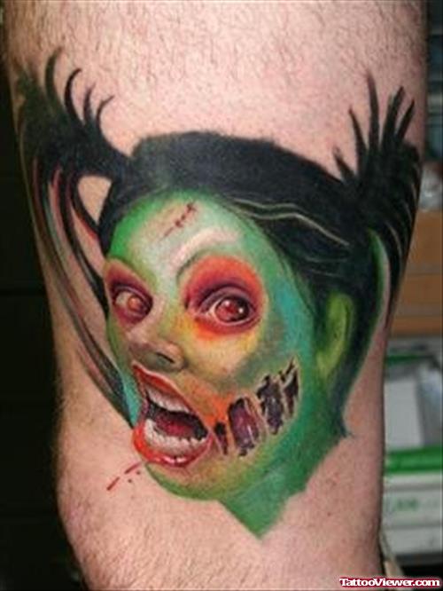 Colored Halloween Tattoo On Arm