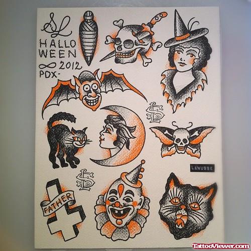 Small Halloween Tattoos Design