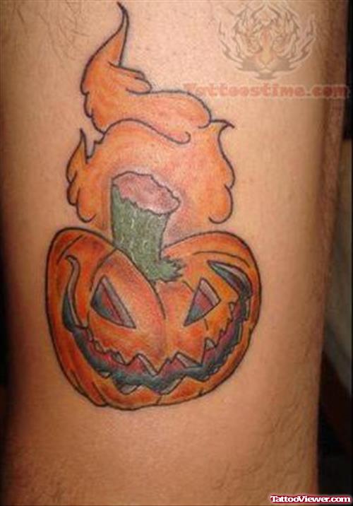 Flaming Halloween Tattoo