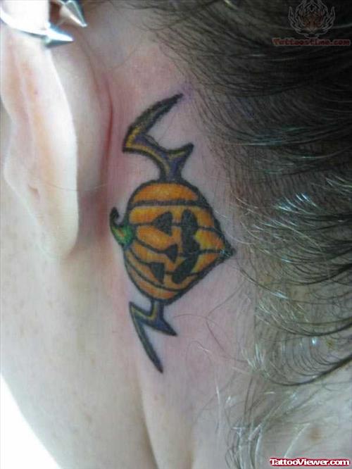 Halloween Tattoo Behind Ear