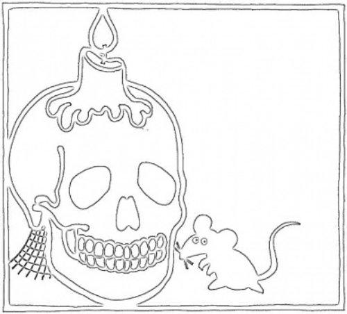 Candle Skull With Rat Halloween Tattoo Design