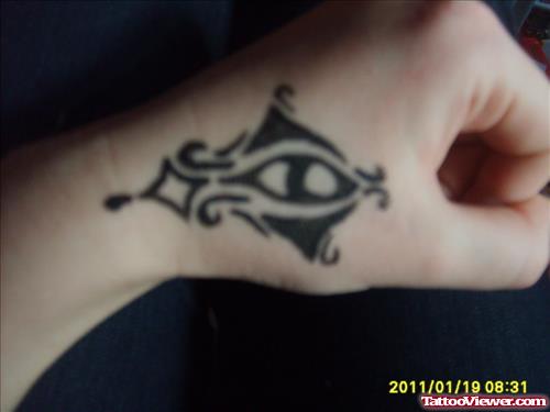 Amazing Black Ink Tribal Hand Tattoo