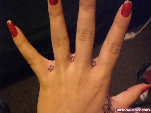 Tiny Stars Hand Tattoos For Girls