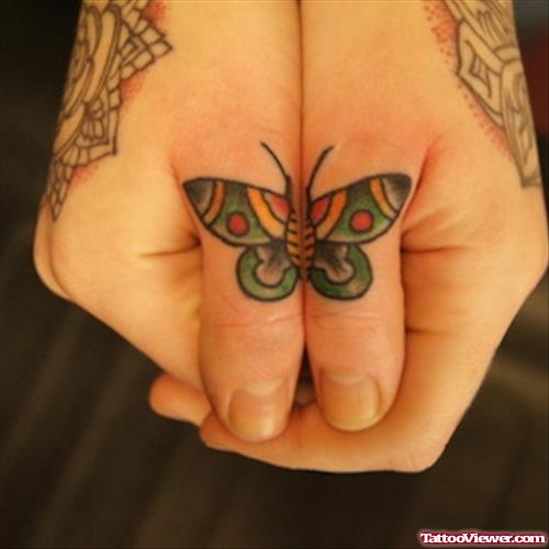 Color Butterfly Hand Tattoos