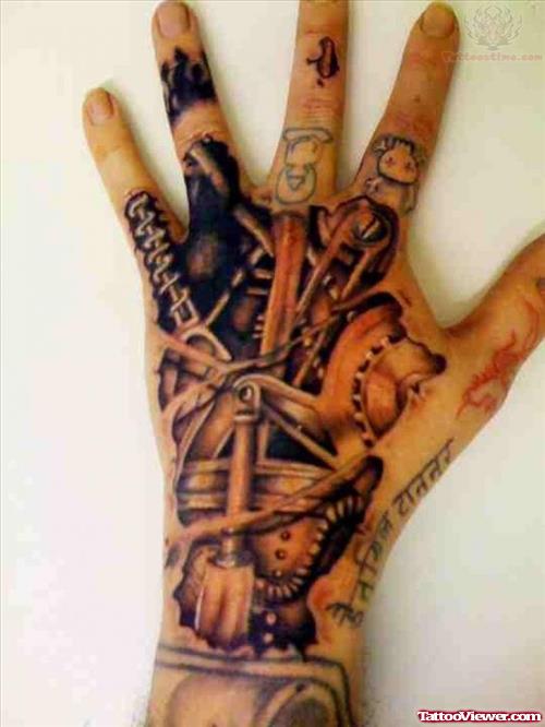 Biomechanical Hand Tattoo