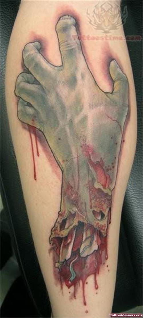 Zombie Hand Tattoo On Arm