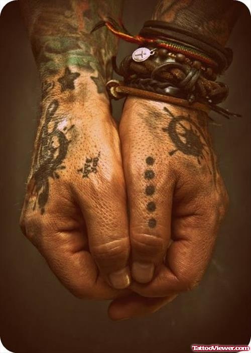 Awesome Grey Ink Hand Tattoos