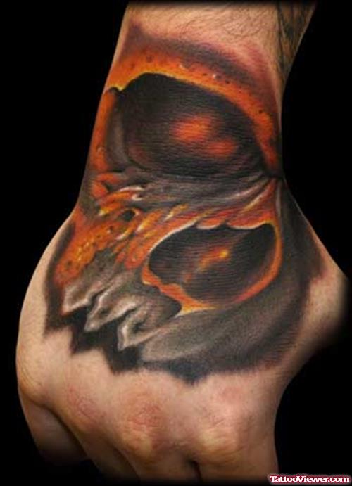 Unique Skull Hand Tattoo