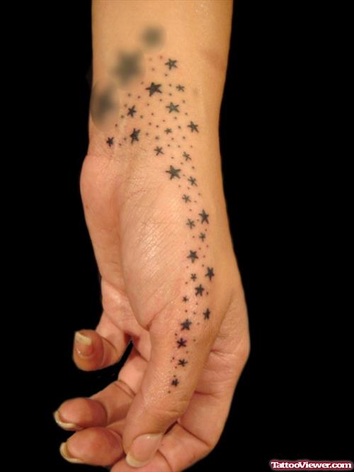 Small Stars Hand Tattoo
