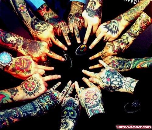Awesome Colored Hand Tattoos