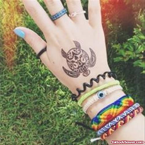 Maori Turtle Right Hand Tattoo