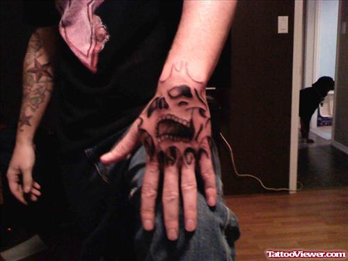 Scary Hand Tattoo For Girls