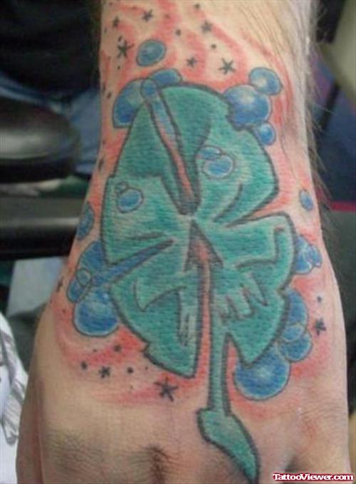 Clover Leaf Hand Tattoo