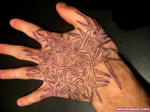 Amazing Grey Ink Tribal Hand Tattoos