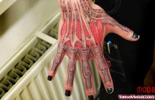 Orignal Bones Tattoos On Hand