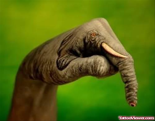 Beautiful Elephant Tattoo On Hand