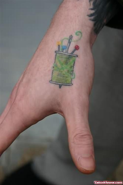 Pencil Box Tattoo On Hand