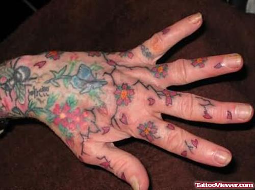 Flowers Tattoos On Hand