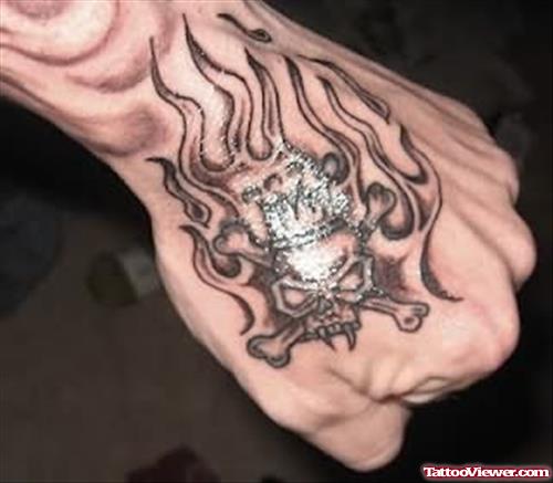 Burning Skull Tattoo