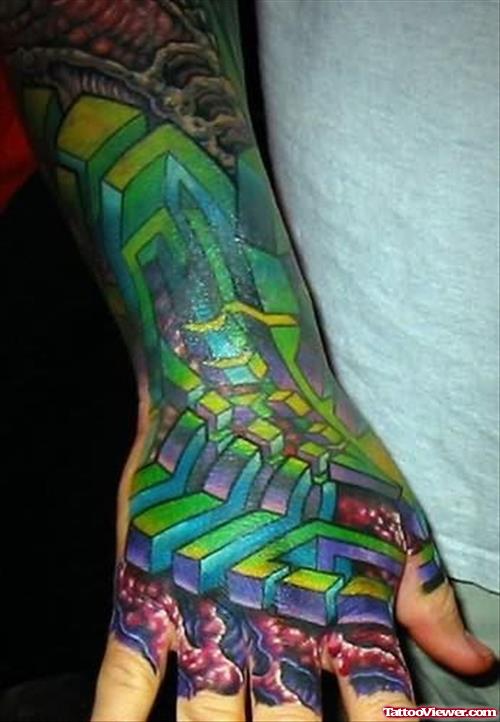 Colorful Tattoo On Hand