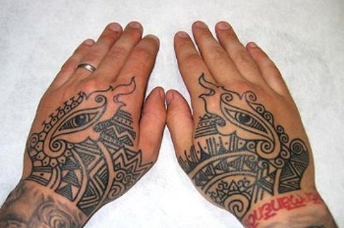 Awesome Black Ink Tribal Hand Tattoos