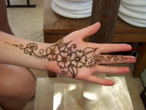 Henna Flowers Hand Tattoos