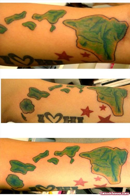 Green Ink Hawaiian Tattoo