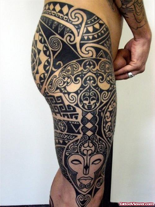 Hawaiian Tattoo On Man Side