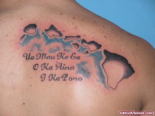 Hawaiian Tattoo On Right Back Shoulder