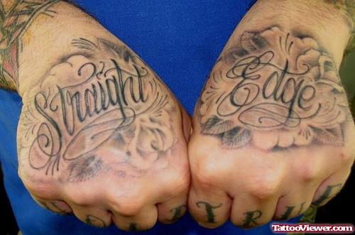 Straight Edge Hawaiian Tattoo On Hands
