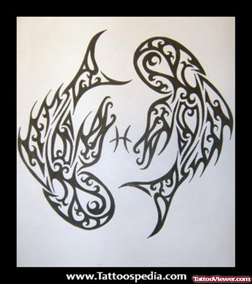Tribal Pisces Tattoo Design