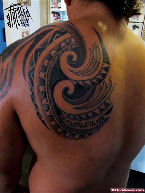 Left Back Shoulder Hawaiian Tattoo