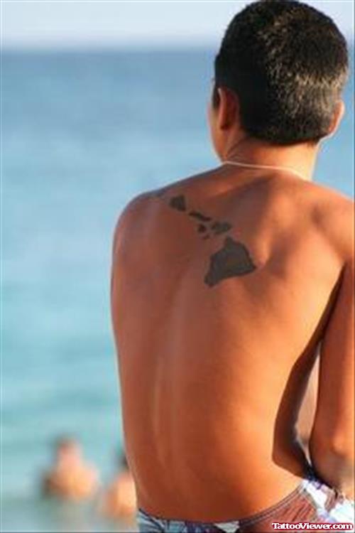 Hawaiian Tattoo On Man Back