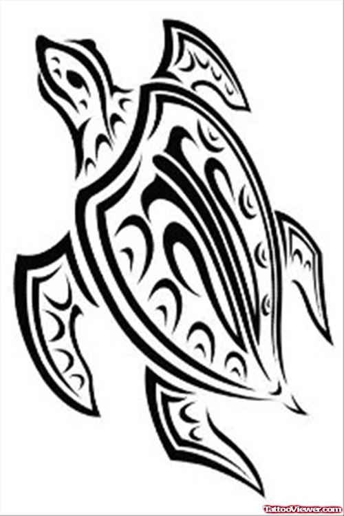 Tribal Turtle Hawaiian Tattoo Design