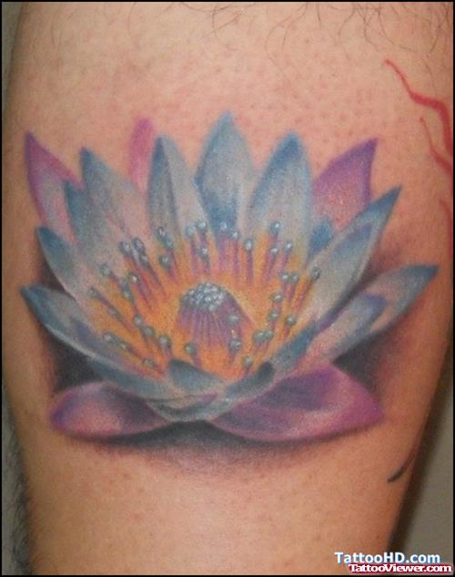 Color Ink Hawaiian Flower Tattoo