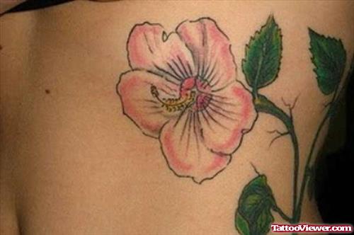 Hawaiian Flower Tattoo On Back