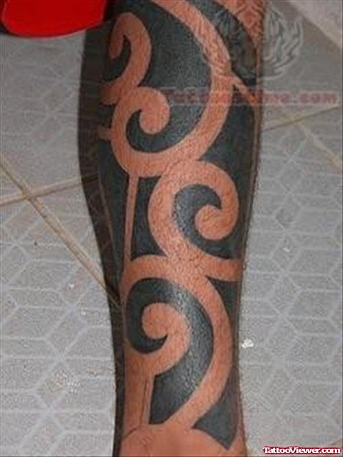 Hawaiian And Polynesian Leg Tattoo