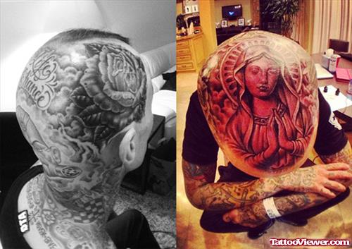 Travis Barker Head Tattoo Design