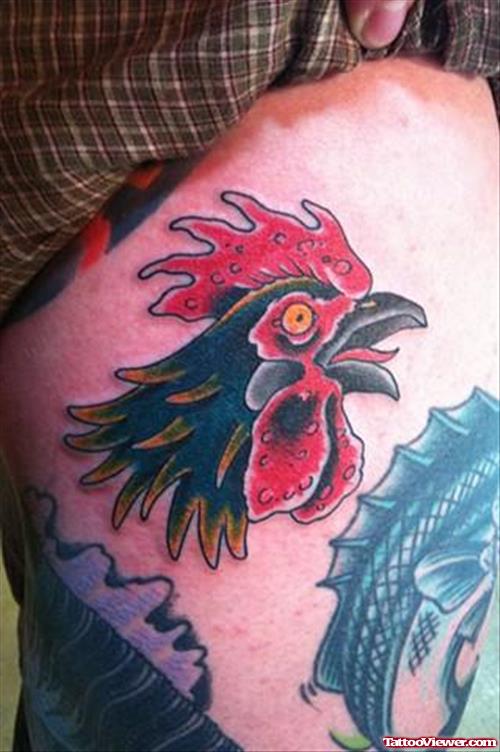 Rooster Head Tattoo