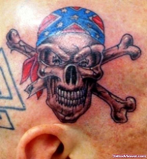 Pirate Skull Tattoo On Head