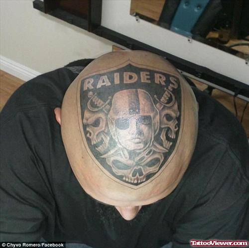 Raiders Logo Head Tattoo